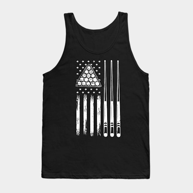 American Flag Billiard Pool Player Tank Top by Happy Shirt